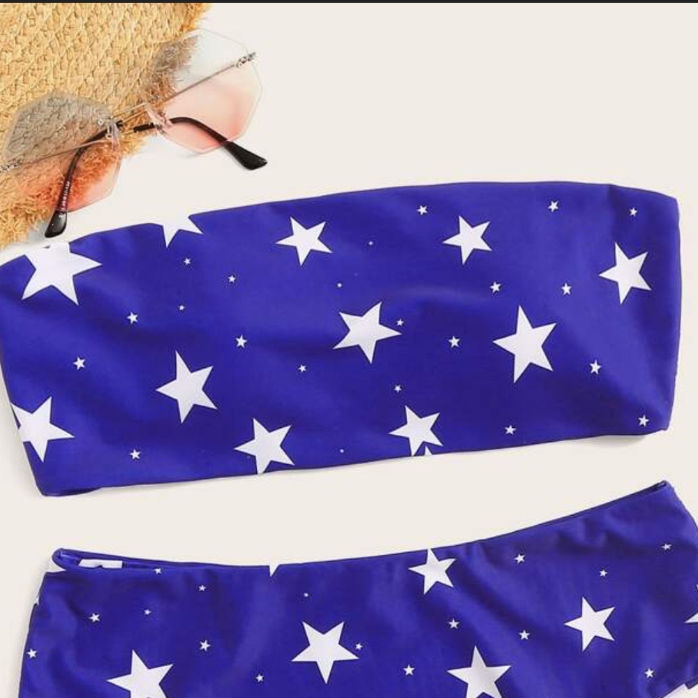ROMWE Star bathing suit top
